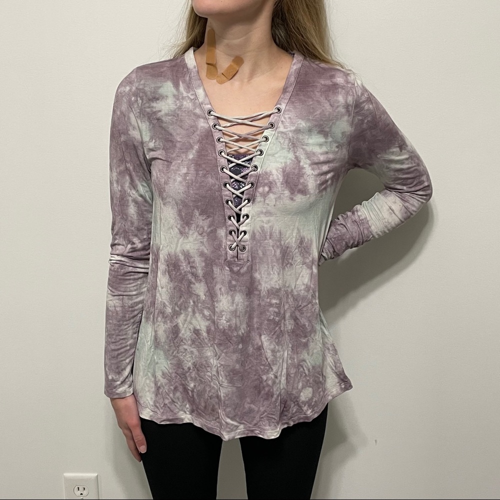 American Eagle Long Sleeve Top - Small Purple Blue - Picture 2 of 4
